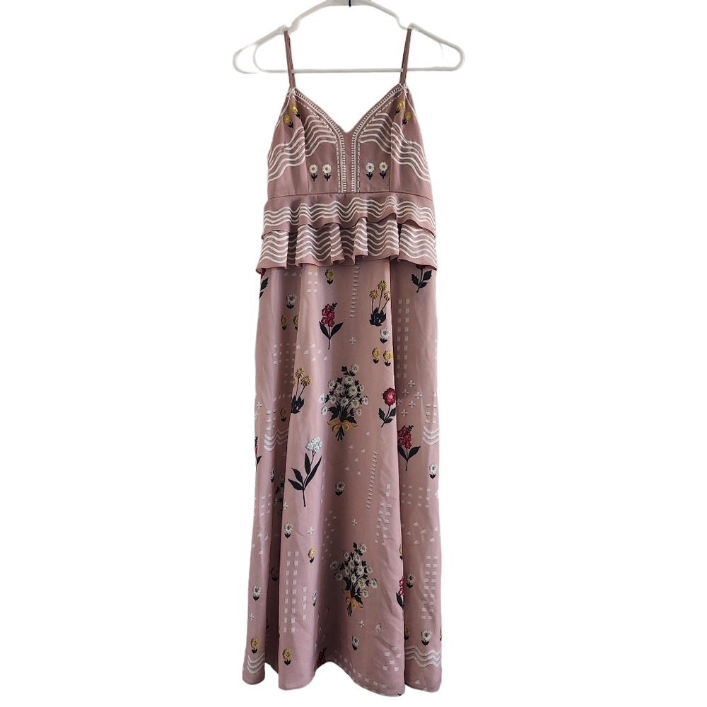 Floral Pink Tiered Maxi Dress